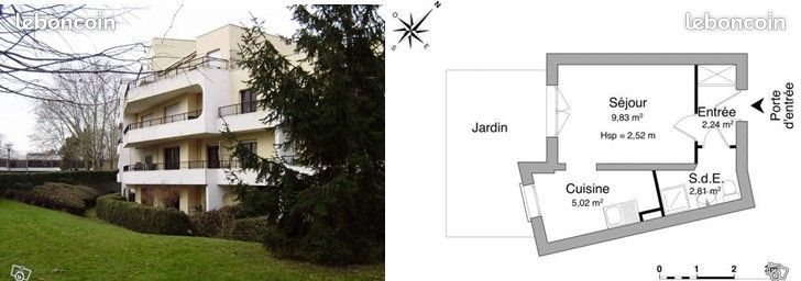 Appartement à louer, 20m², Cergy