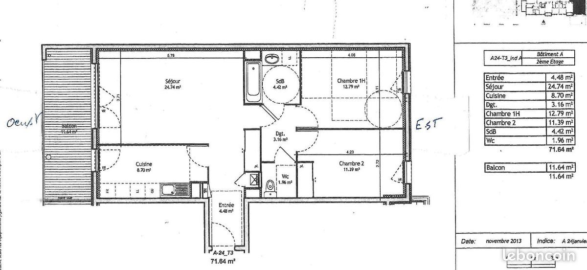 Appartement à louer, 71m², Villefranche-sur-Saône