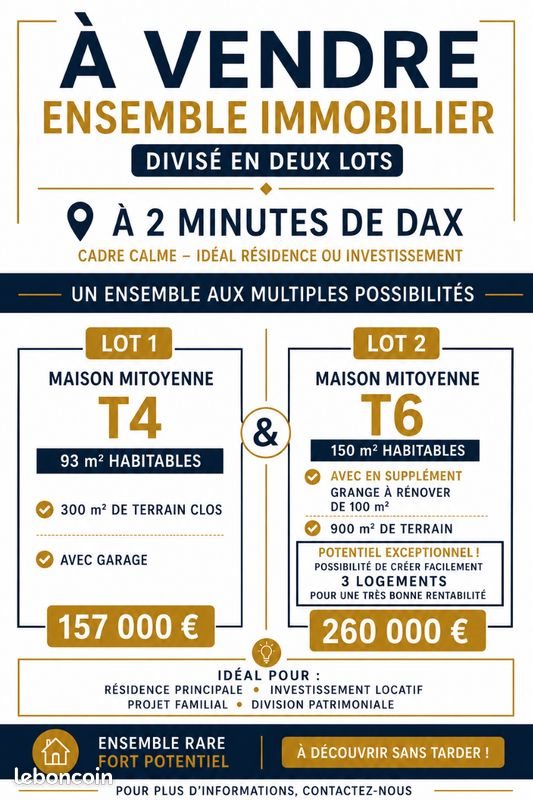 Maison à vendre, 250m², Candresse