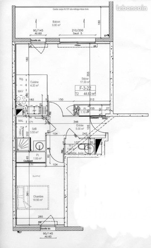 Appartement à louer, 44m², Séné