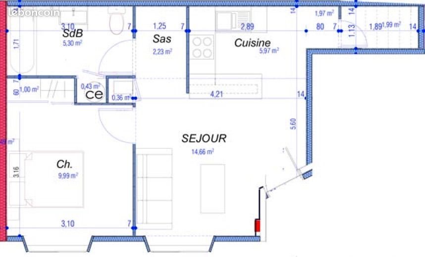 Appartement à louer, 42m², Valence