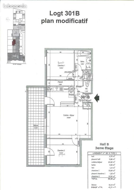 Appartement à louer, 56m², Valence