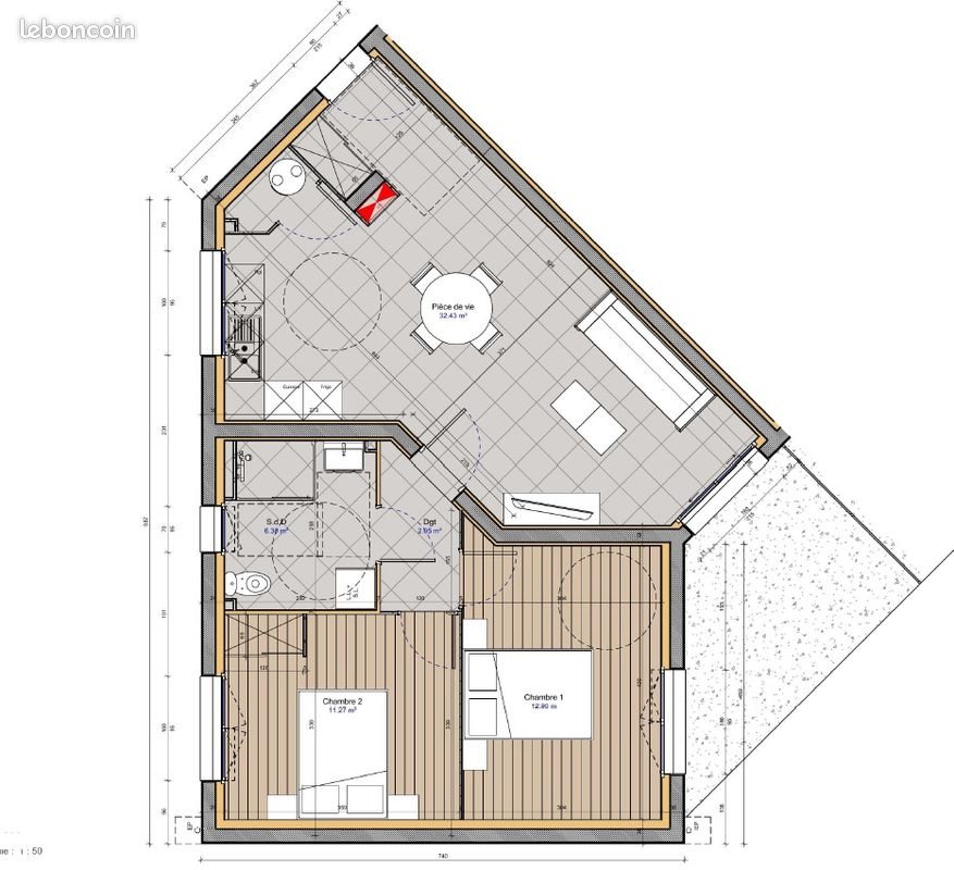 Appartement à louer, 65m², Oissel