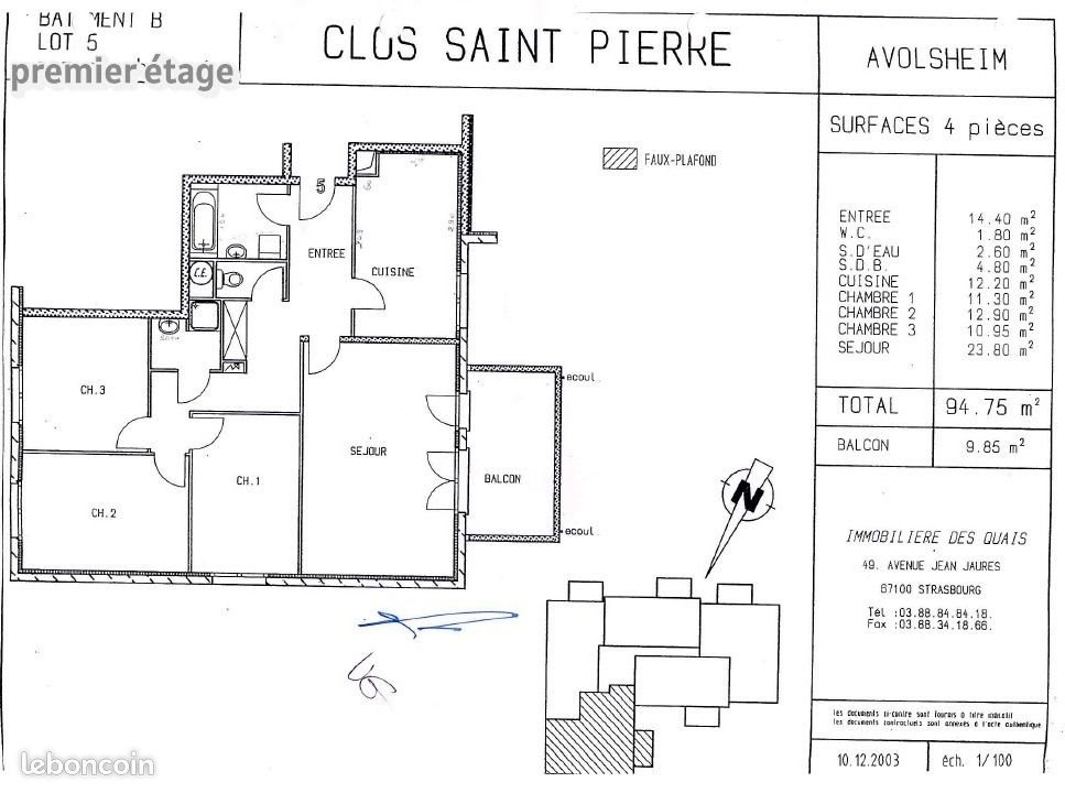 Appartement à vendre, 95m², Avolsheim