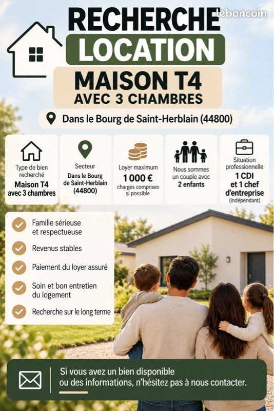 Maison à louer, 90m², Saint-Herblain