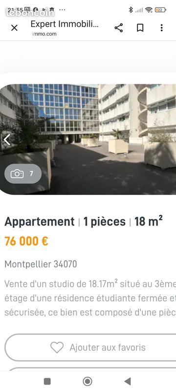 Appartement à vendre, 18m², Montpellier