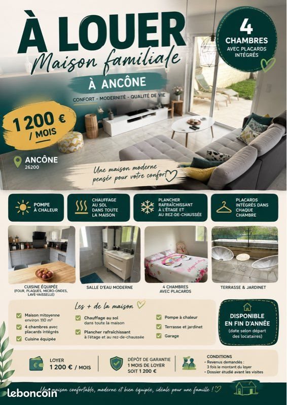 Maison à louer, 110m², Ancône