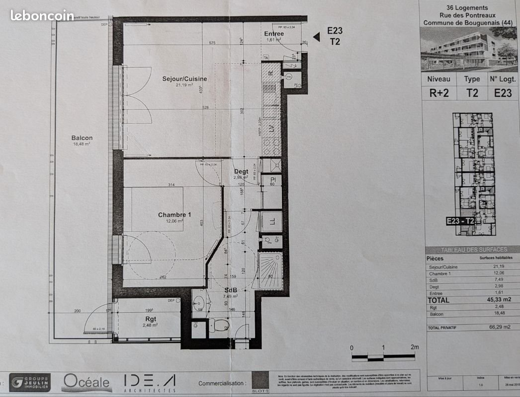 Appartement à vendre, 45m², Bouguenais