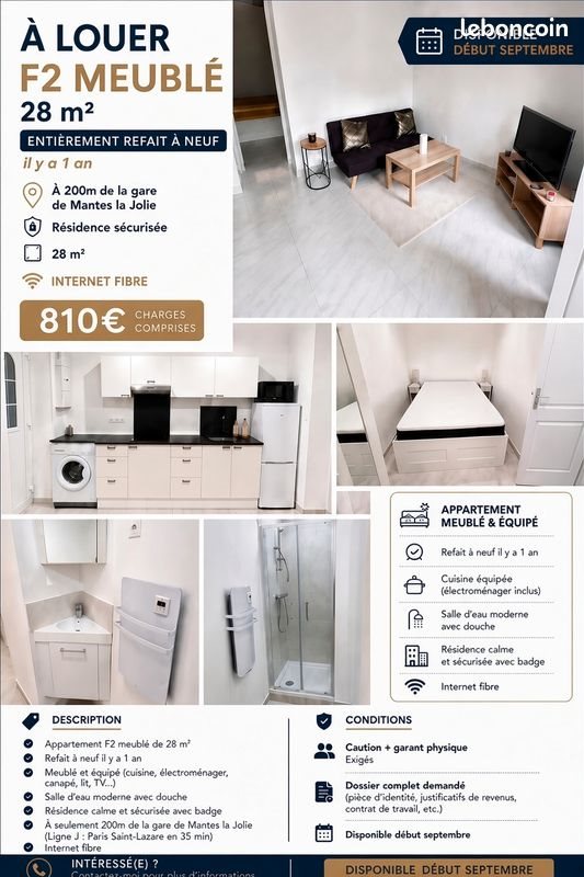 Appartement à louer, 28m², Mantes-la-Jolie