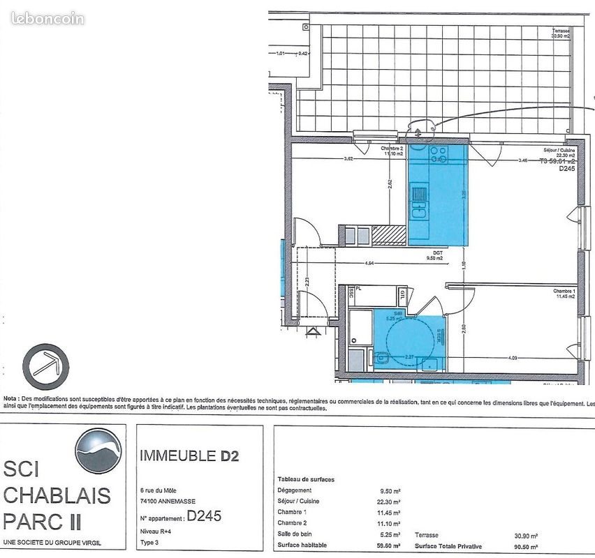 Appartement à louer, 60m², Annemasse