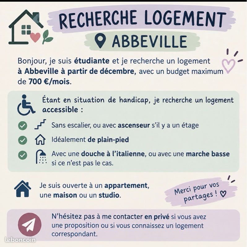 Appartement à louer, 50m², Abbeville