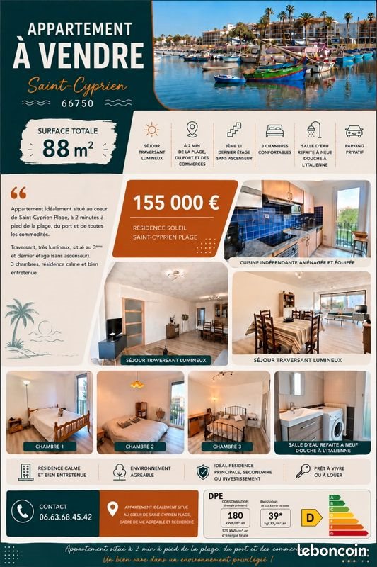 Appartement à vendre, 88m², Saint-Cyprien