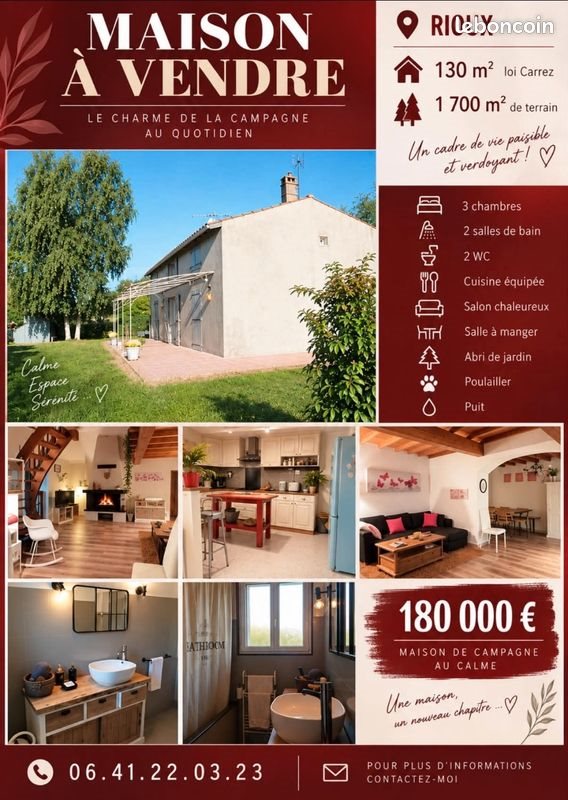 Maison à vendre, 130m², Rioux