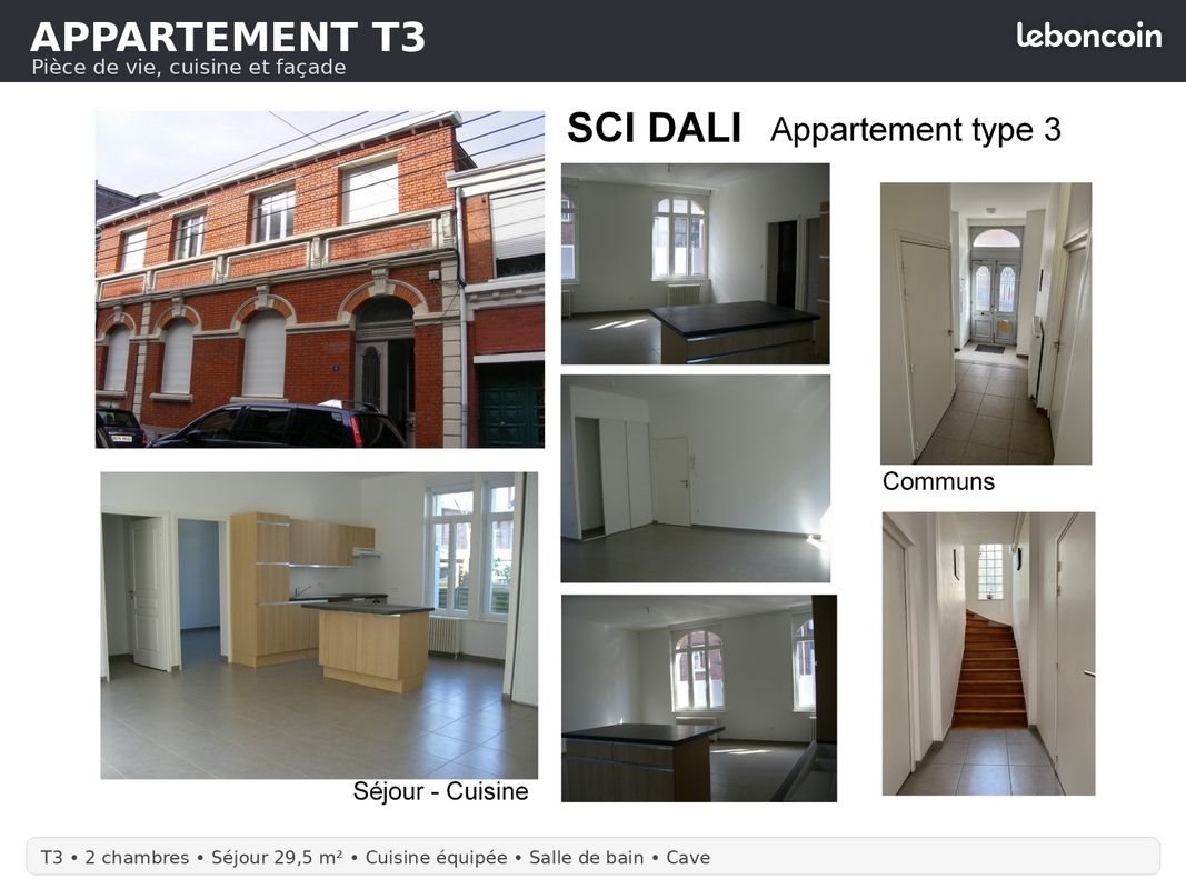 Appartement à louer, 66m², Lens