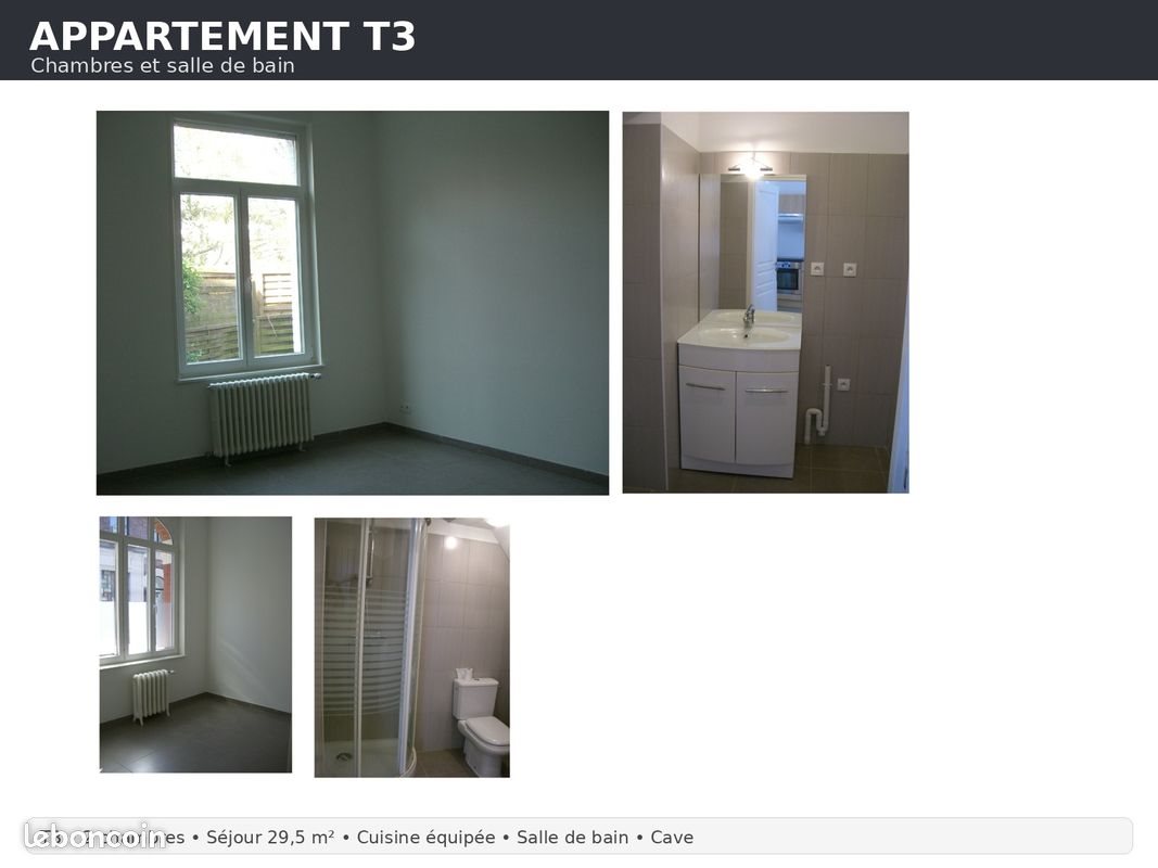 Appartement à louer, 66m², Lens