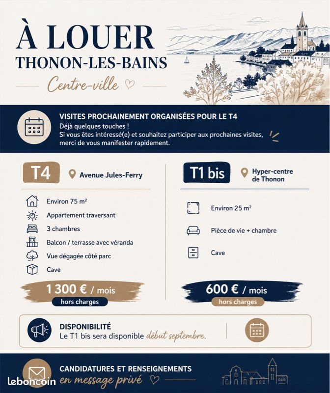 Appartement à louer, 25m², Thonon-les-Bains