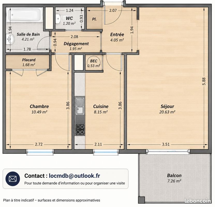 Appartement à louer, 48m², Bezons