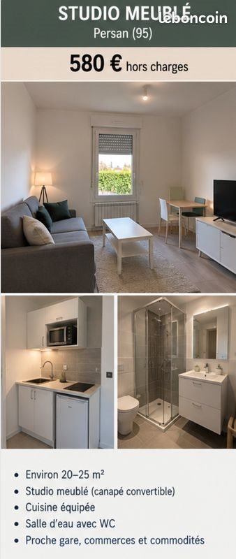 Appartement à louer, 21m², Persan