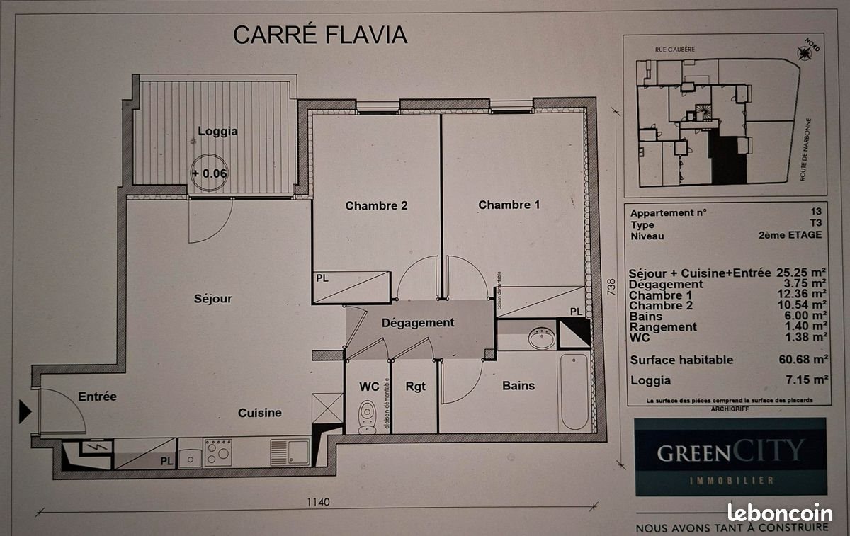 Appartement à louer, 60m², Toulouse