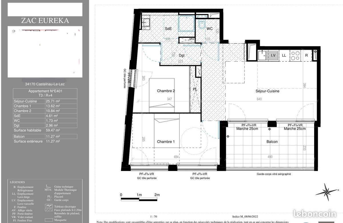 Appartement à vendre, 59m², Castelnau-le-Lez