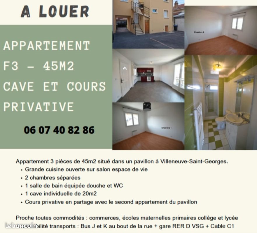 Appartement à louer, 45m², Villeneuve-Saint-Georges