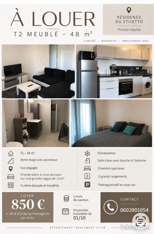 Appartement à louer, 48m², Ajaccio