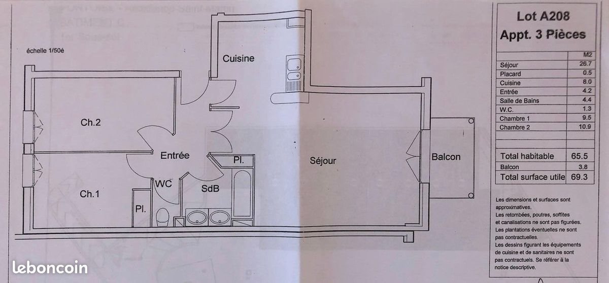 Appartement à louer, 56m², Pontoise