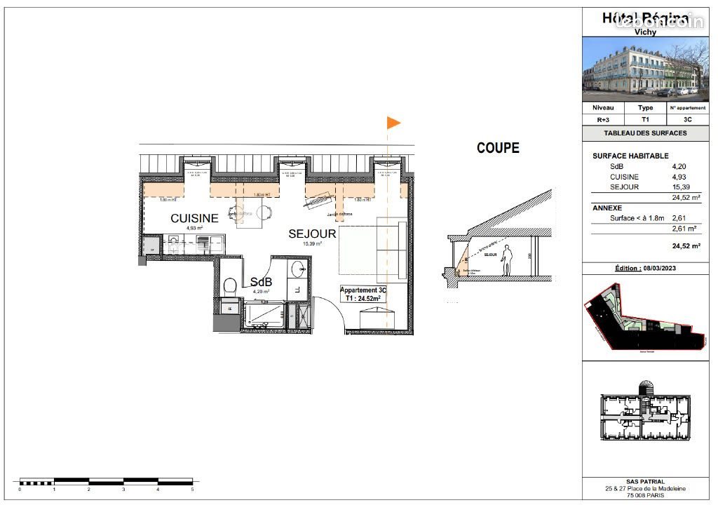 Appartement à louer, 24m², Vichy