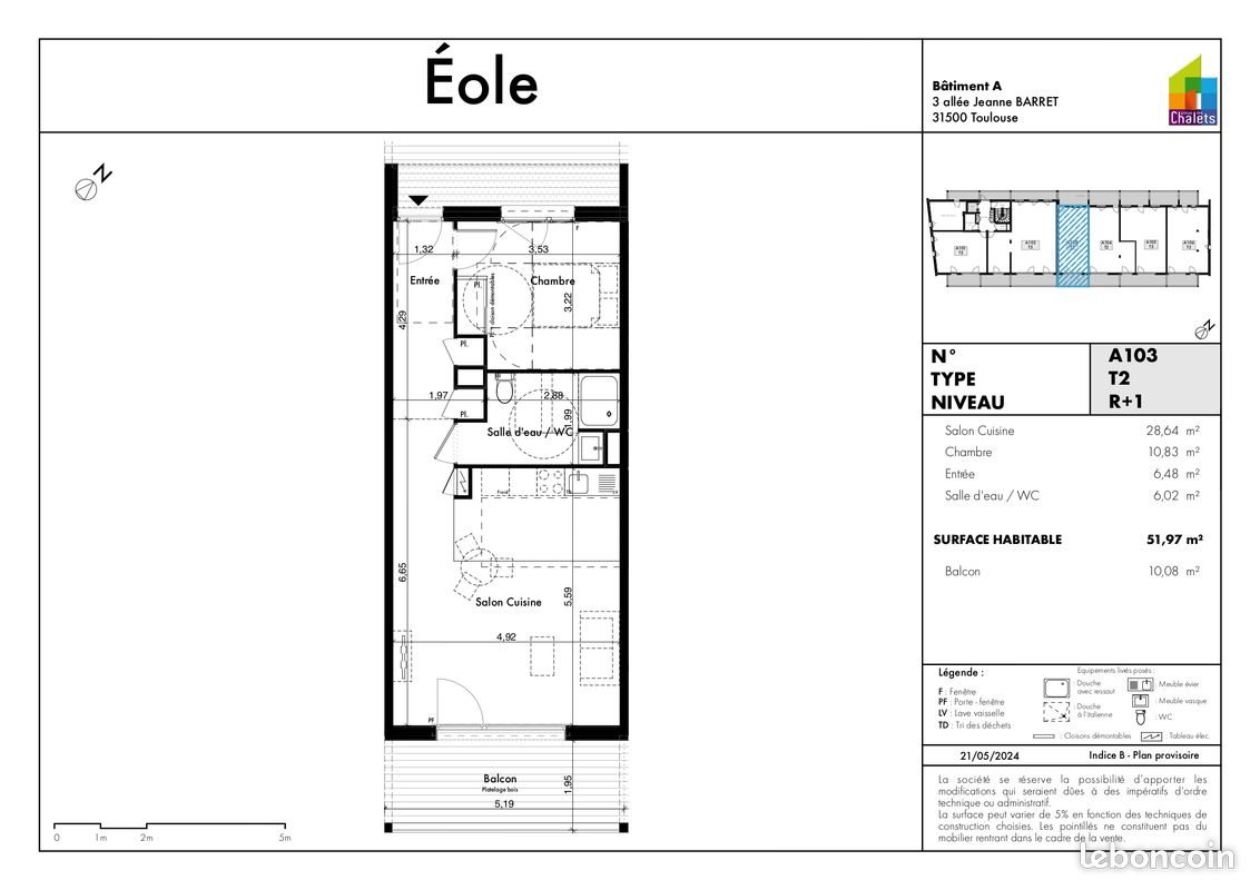 Appartement à vendre, 51m², Toulouse