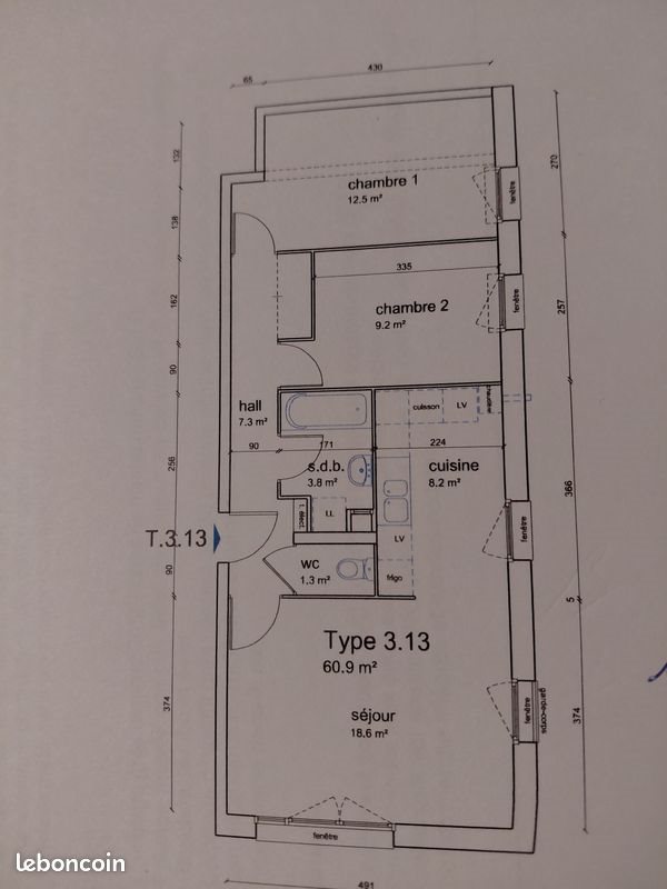 Appartement à vendre, 61m², Hallennes-lez-Haubourdin