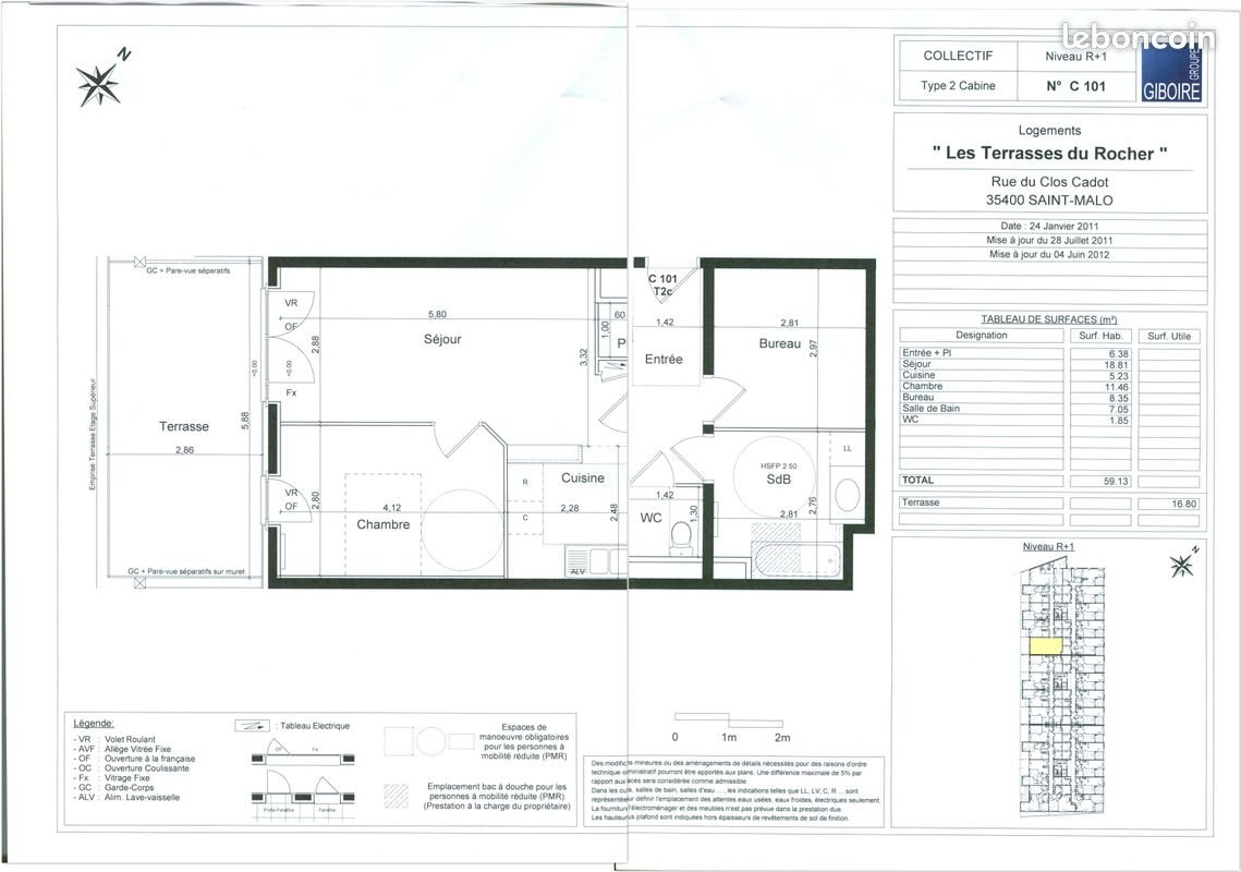 Appartement à louer, 59m², Saint-Malo