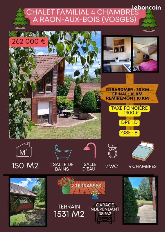 Maison à vendre, 150m², Raon-aux-Bois