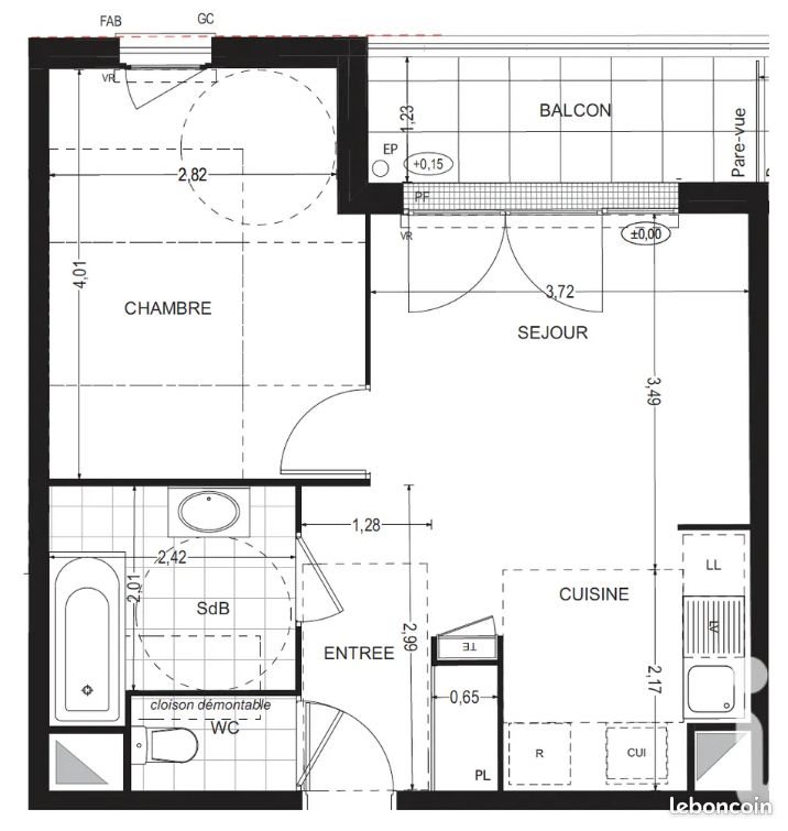 Appartement à vendre, 41m², Sannois
