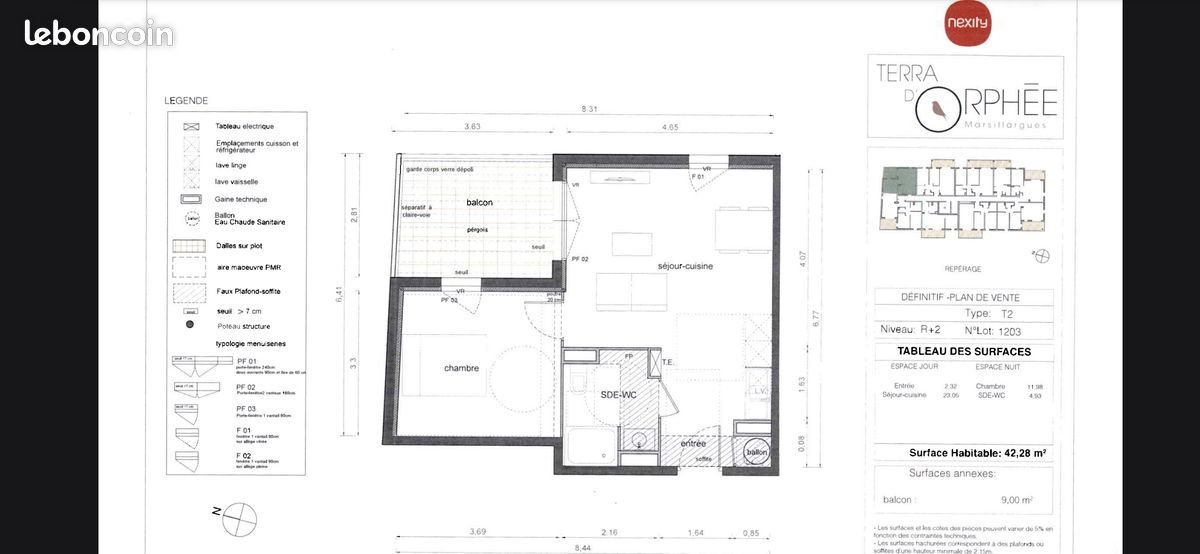 Appartement à louer, 42m², Marsillargues
