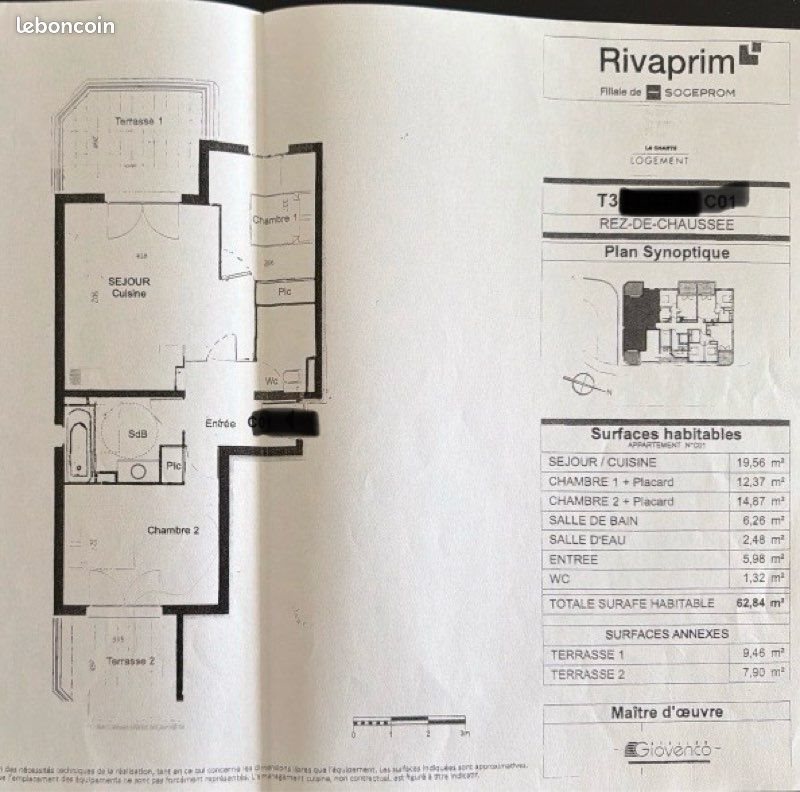 Appartement à vendre, 65m², Le Luc