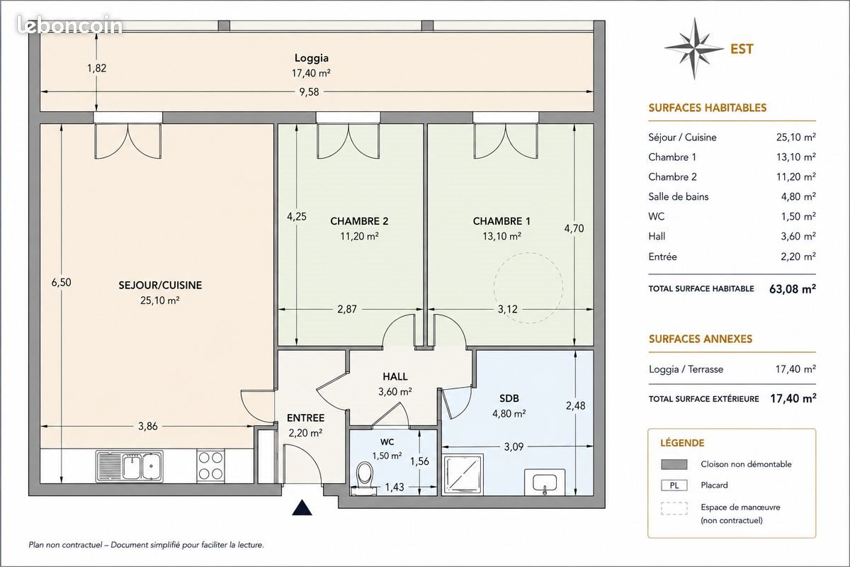 Appartement à vendre, 63m², Castelnau-le-Lez