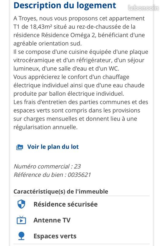 Appartement à louer, 19m², Troyes