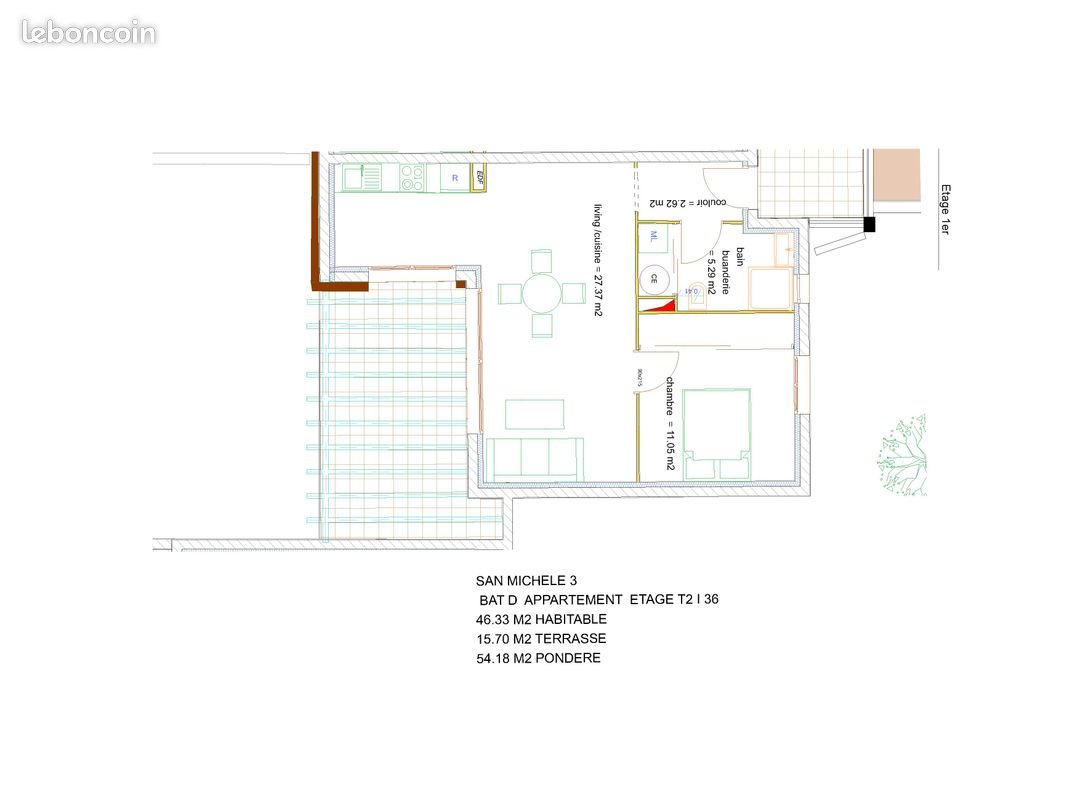 Appartement à vendre, 54m², Ghisonaccia