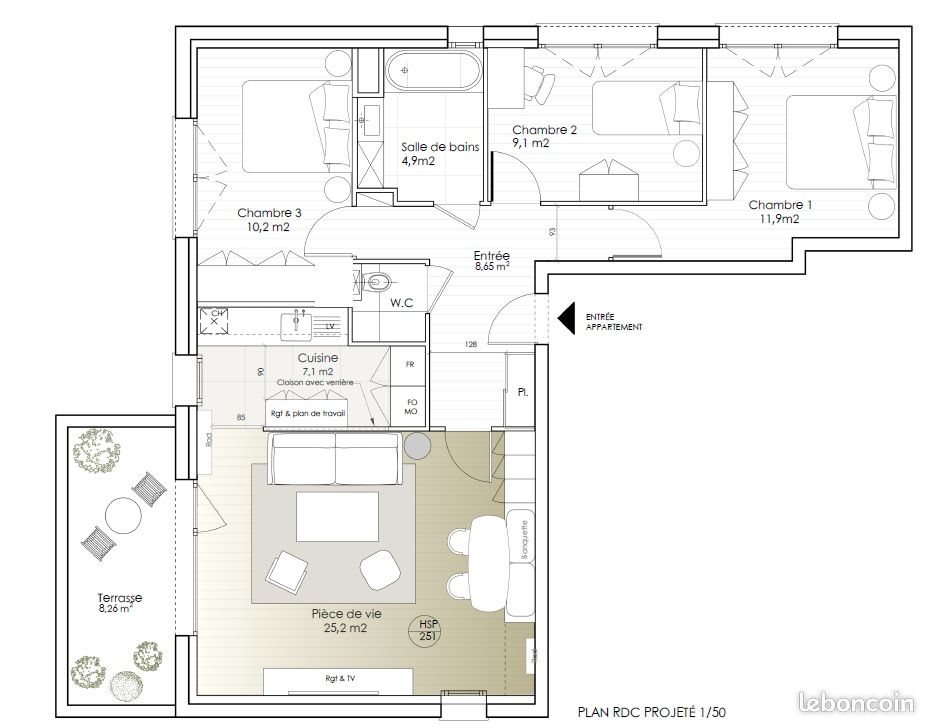 Appartement à vendre, 80m², Rennes