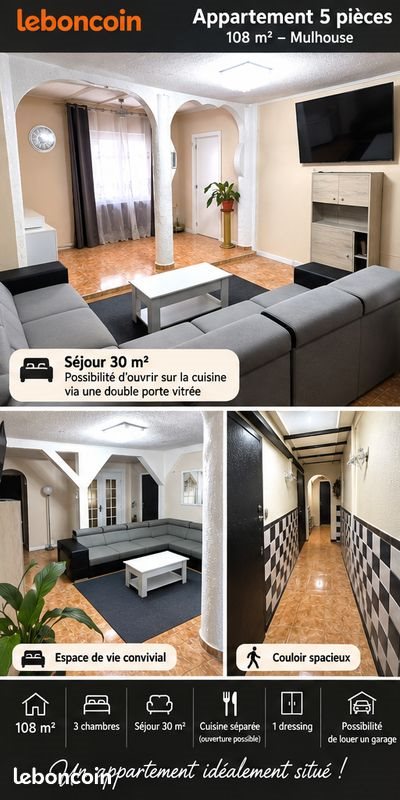 Appartement à vendre, 108m², Mulhouse