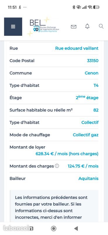 Appartement à louer, 82m², Cenon