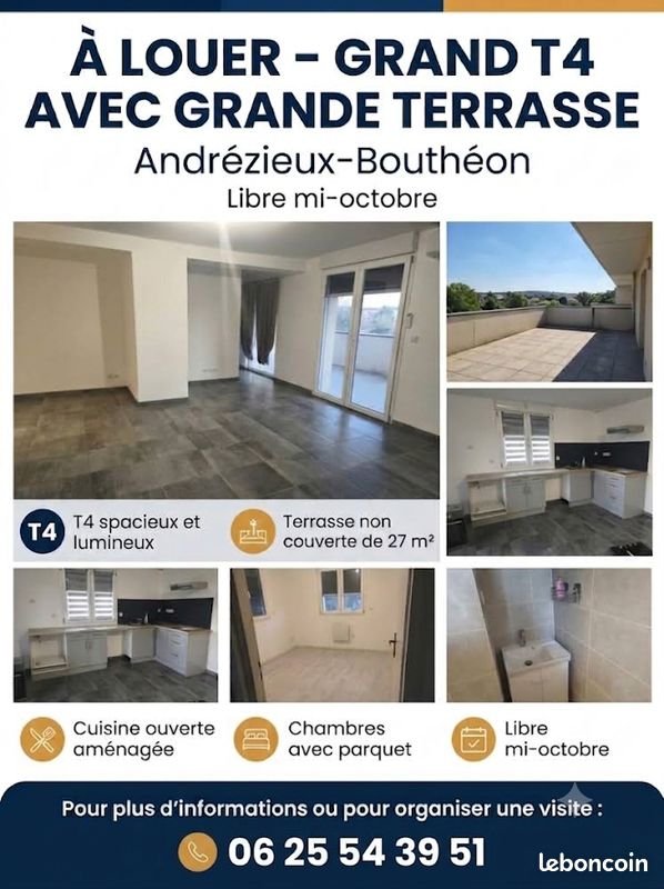 Appartement à louer, 82m², Andrézieux-Bouthéon