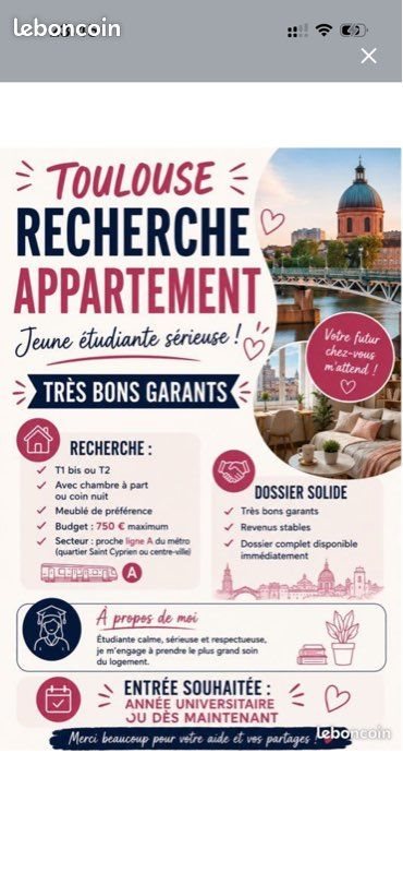 Appartement à louer, 25m², Toulouse