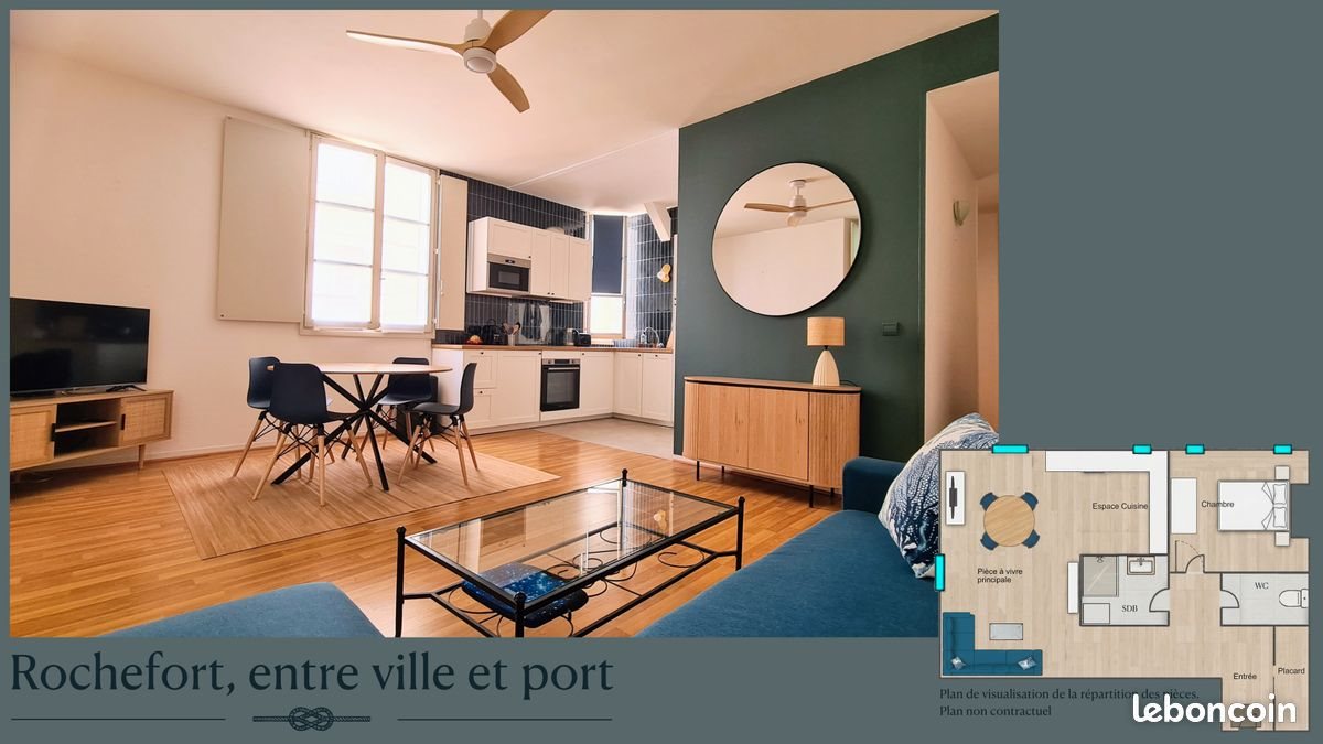 Appartement à louer, 49m², Rochefort