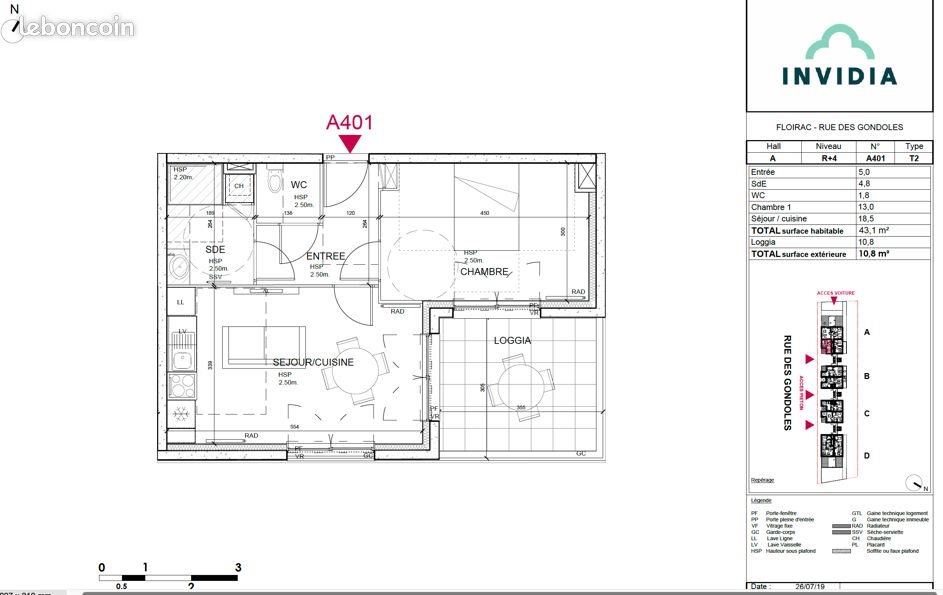 Appartement à louer, 43m², Floirac