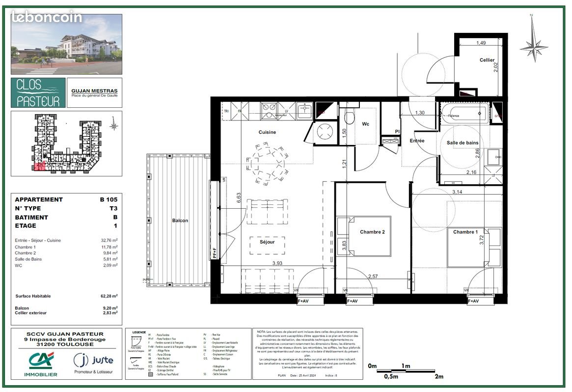 Appartement à louer, 62m², Gujan-Mestras