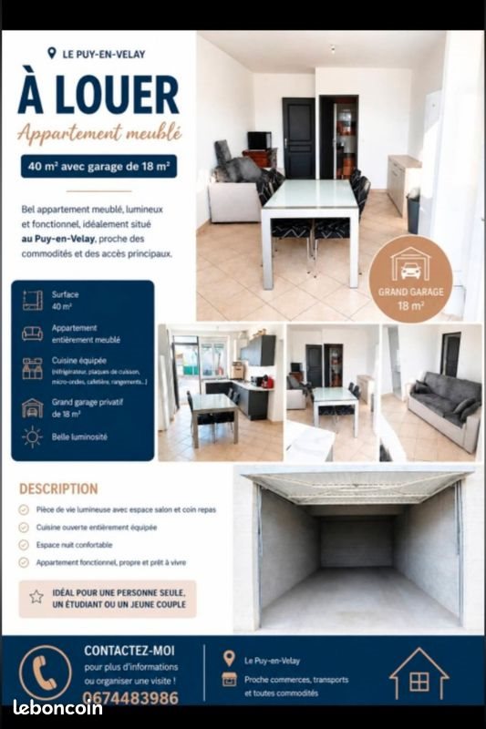 Appartement à louer, 40m², Le Puy-en-Velay