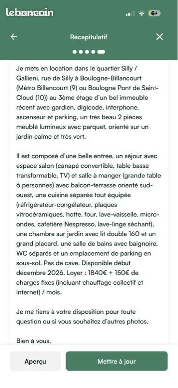 Appartement à louer, 49m², Boulogne-Billancourt