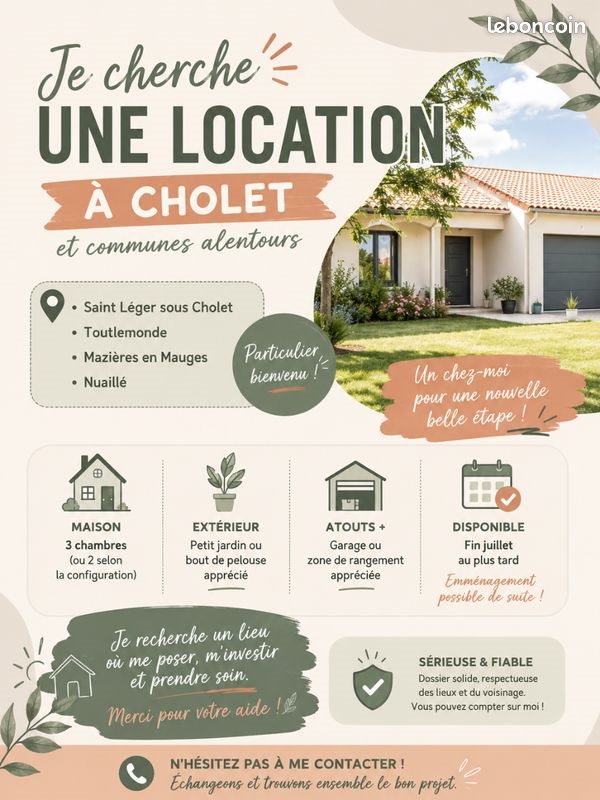 Maison à louer, 80m², Cholet