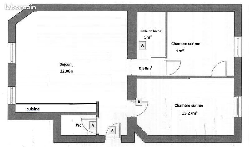 Appartement à louer, 50m², Clichy